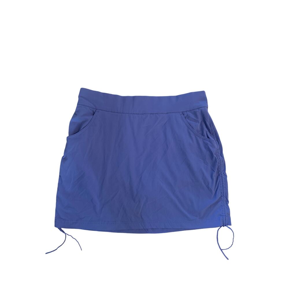 Women L Columbia Anytime Casual Ruched Lined Skort Skirt Travel Hike Purple